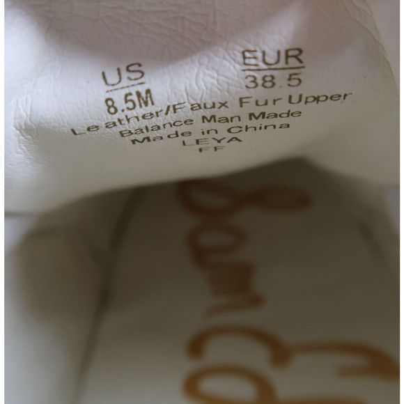 Sam Edelman Shoes Womens 8.5 Sneakers Leya Fashion Pom Pom Slip On Leather White - Picture 11 of 14